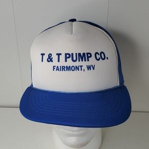 VTG T & T Pump Co Snapback Hat Mesh Trucker Cap Foam Fairmont West Virginia WV